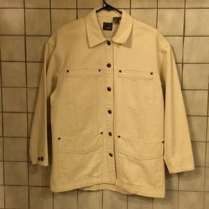Liz Wear Off White Jacket 4-Front Pocket NEW Sz S